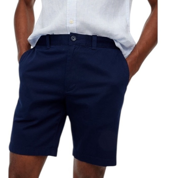 NEW J. CREW FACTORY 9" flex chino short flat front in navy blue size 30 - Picture 3 of 7